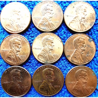 เหรียญ​สหรัฐอเมริกา​ USA,1 Cent Lincoln, ปี 2000 - 2009 เลือกปีได้,#627