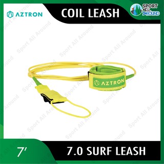 Aztron TPU&amp;Neoprene Coil Leash 7 FT Surf Leash สายรัดข้อเท้าสำหรับบอร์ดยืนพาย ขนาด 7 ฟุต