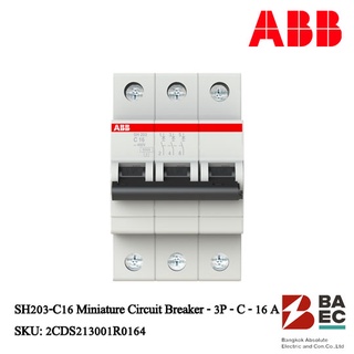 ABB SH203-C16 เซอร์กิตเบรกเกอร์ 16 Amp 3P 6KA