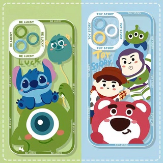 เคส For IPhone 13 Pro Max 12 11 ProMax Mini X Xs Xr 6 6s 7 8 Plus SE 2020 6+ 6s+ 7+ 8+ Xsmax 13Promax 12Promax 11Promax Angel Eyes Cartoon Stitch Strawberry Bear Toy story Buzz Woody Clear Shockproof Soft Phone Case 1STD 13