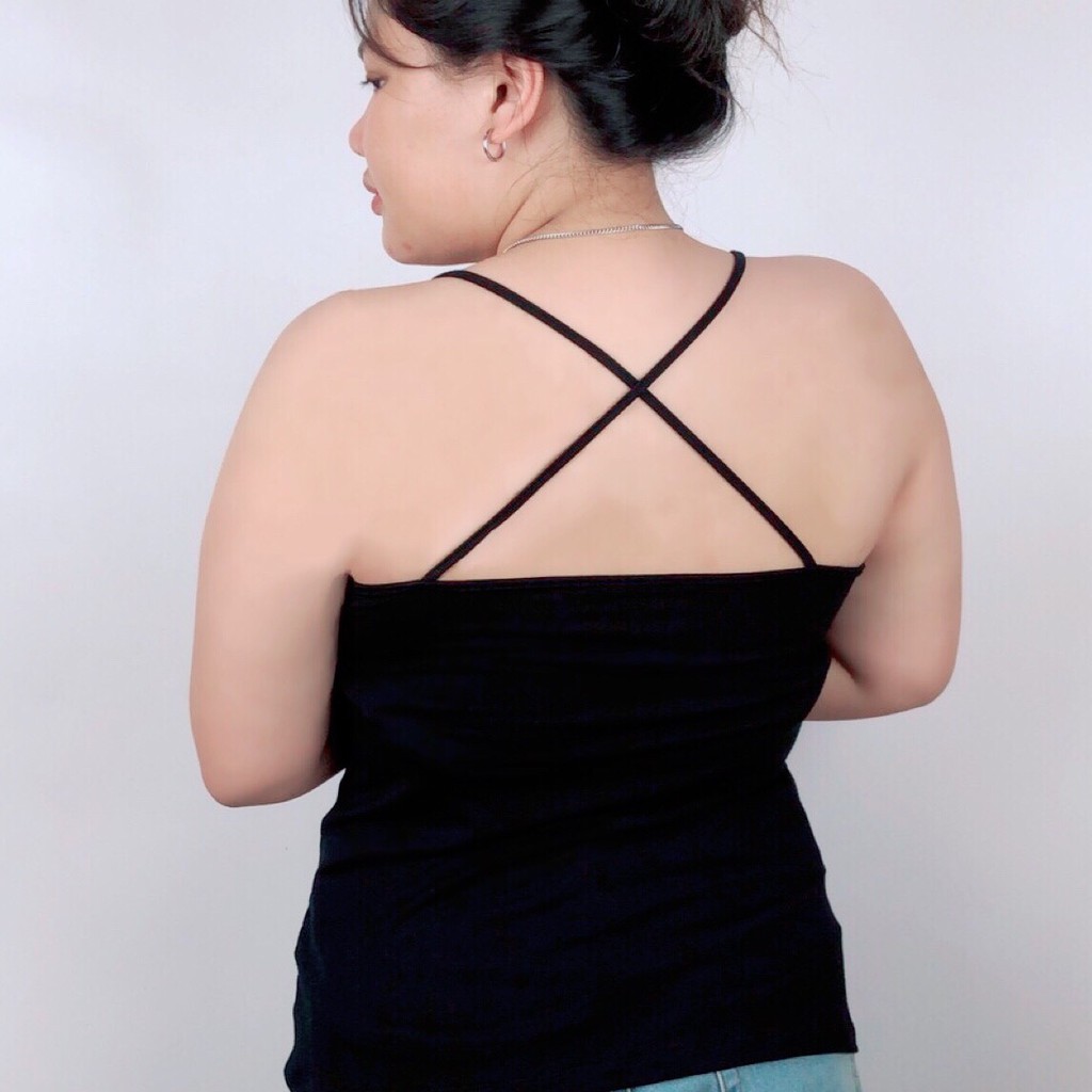 ( หลังไขว้ ไซส์ XXL ) เสื้อสายเดี่ยว คล้องคอ หลังกากบาท แบรนด์ CHOTYSHOP สินค้าผลิตในไทย BAX.F