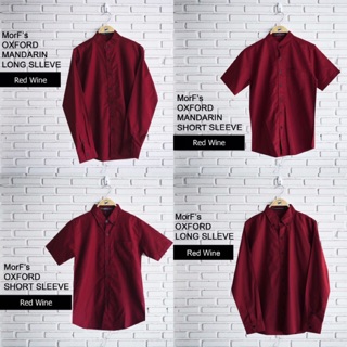 RED WINE OXFORD SHIRT เสื้อเชิ้ต สีแดง