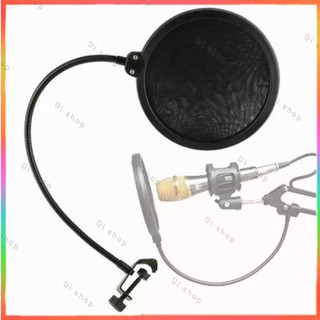 Leegoal Black Studio Microphone Mic Wind Screen Pop Filter Swivel Mount Mask Shied for Speaking Recording ที่กันลม