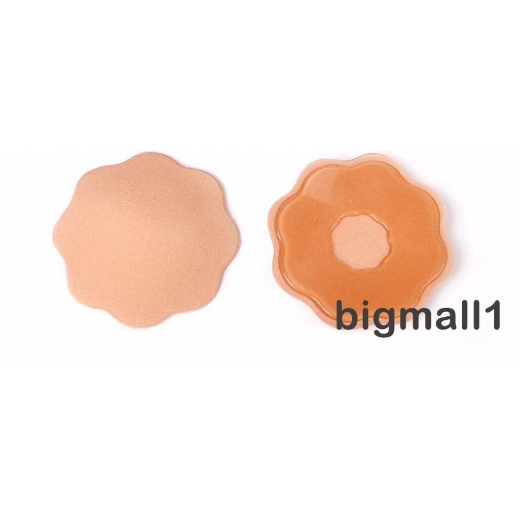 Bigmall- 1 คู่ ผู้หญิง กาวซิลิโคน จุกนม ครอบคลุม นํากลับมาใช้ใหม่ ทรงกลม / ดอกไม้ รูปร่าง เหนียว บรา - รูปที่ 4