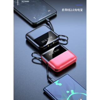 Power bank ที่ชาร์จแบตสำรอง พร้อมหัวเสียบในตัว ขนาดจิ๋วพกพา พร้อมส่ง!!!