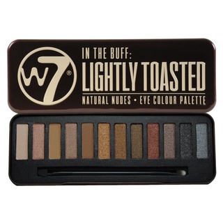 W7 IN The Buff : Lightly Toasted Natural Nudes Eye Colour Palette อายแชโดว์พาเล็ตโทน น้ำตาลธรรมชาติ 12 เฉดสี ฝาแฝด Naked