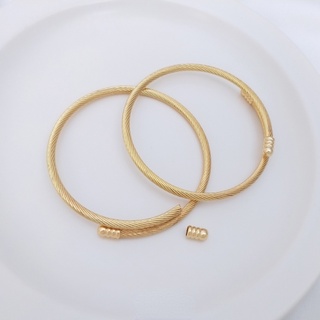 สร้อยข้อมือ ลวดเหล็กชุบทองแดง 14K รูขนาดใหญ่ แฮนด์เมด diy