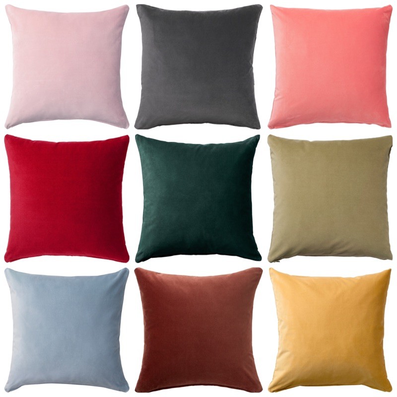 ปลอกหมอนอิง ผ้ากำมะหยี่ IKEA SANELA ซอเนล่า ปลอกหมอนอิง 50x50 ซม ของแต่งบ้าน ห้องนั่งเล่น ปลอกหมอนกำมะหยี่