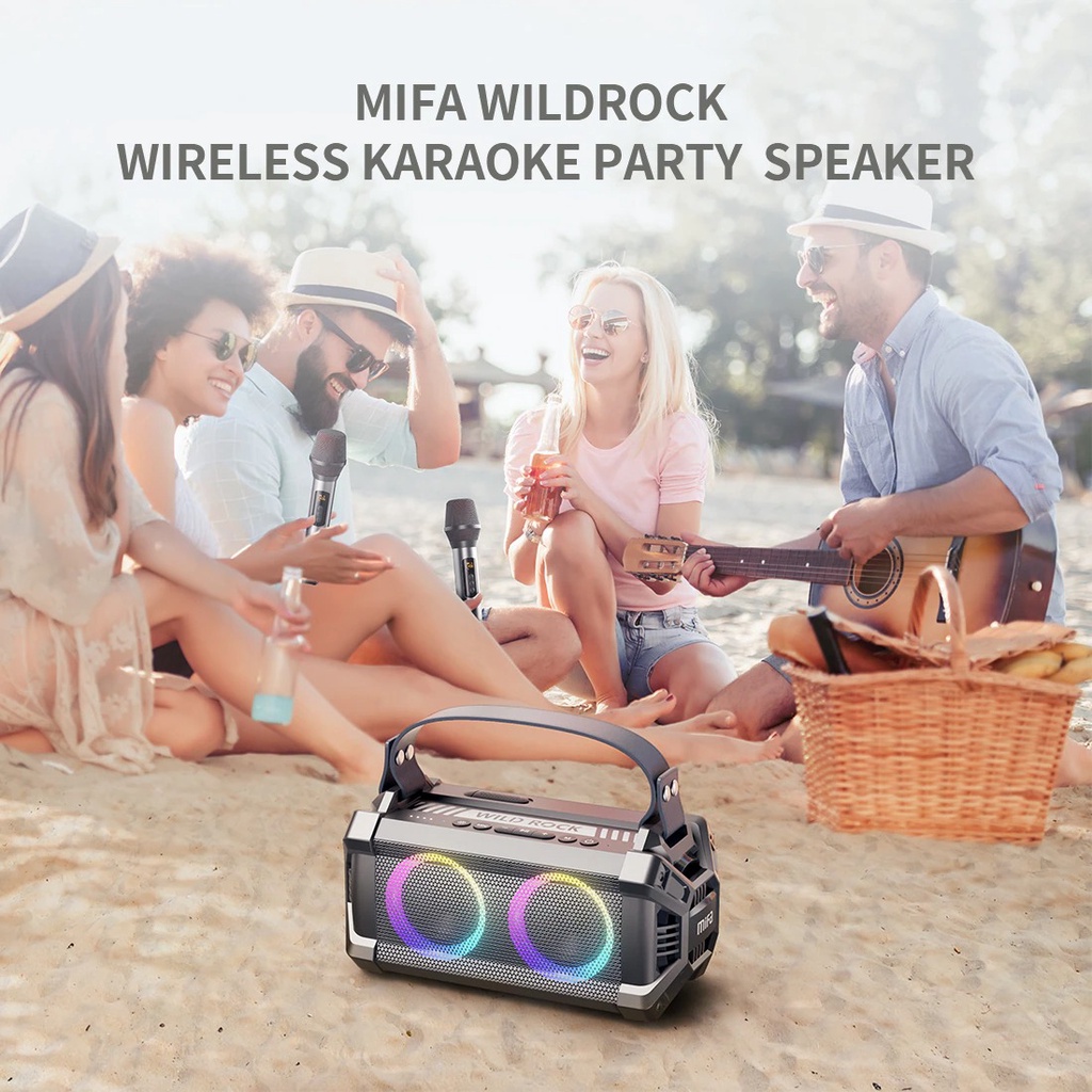 MIFA WildRock Portable Karaoke Speaker 60 Watt ลำโพงคาราโอเกะพกพา พร้อมไมโครโฟนไร้สาย 1 ตัว MIFA S2016K