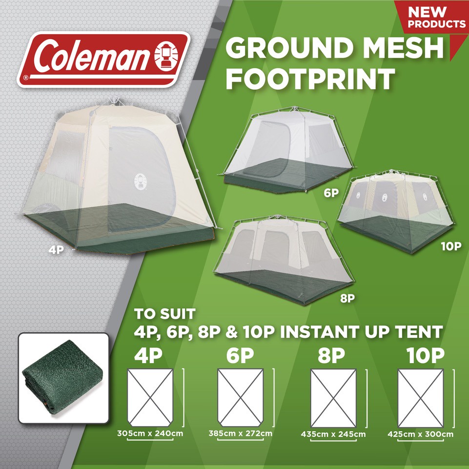 Coleman Ground Sheet Mesh Footprint for Instant-Up Tent Northstar Darkroom, Silver, Gold Series 4p 6