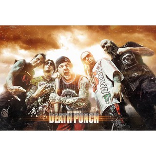 Five Finger Death Punch 6 แผ่นแม่เหล็ก ติดตู้เย็น 5มิล วงดนตรี ของขวัญ ของสะสม Heavy Rock Band Black Metal  Hib Hob Reap