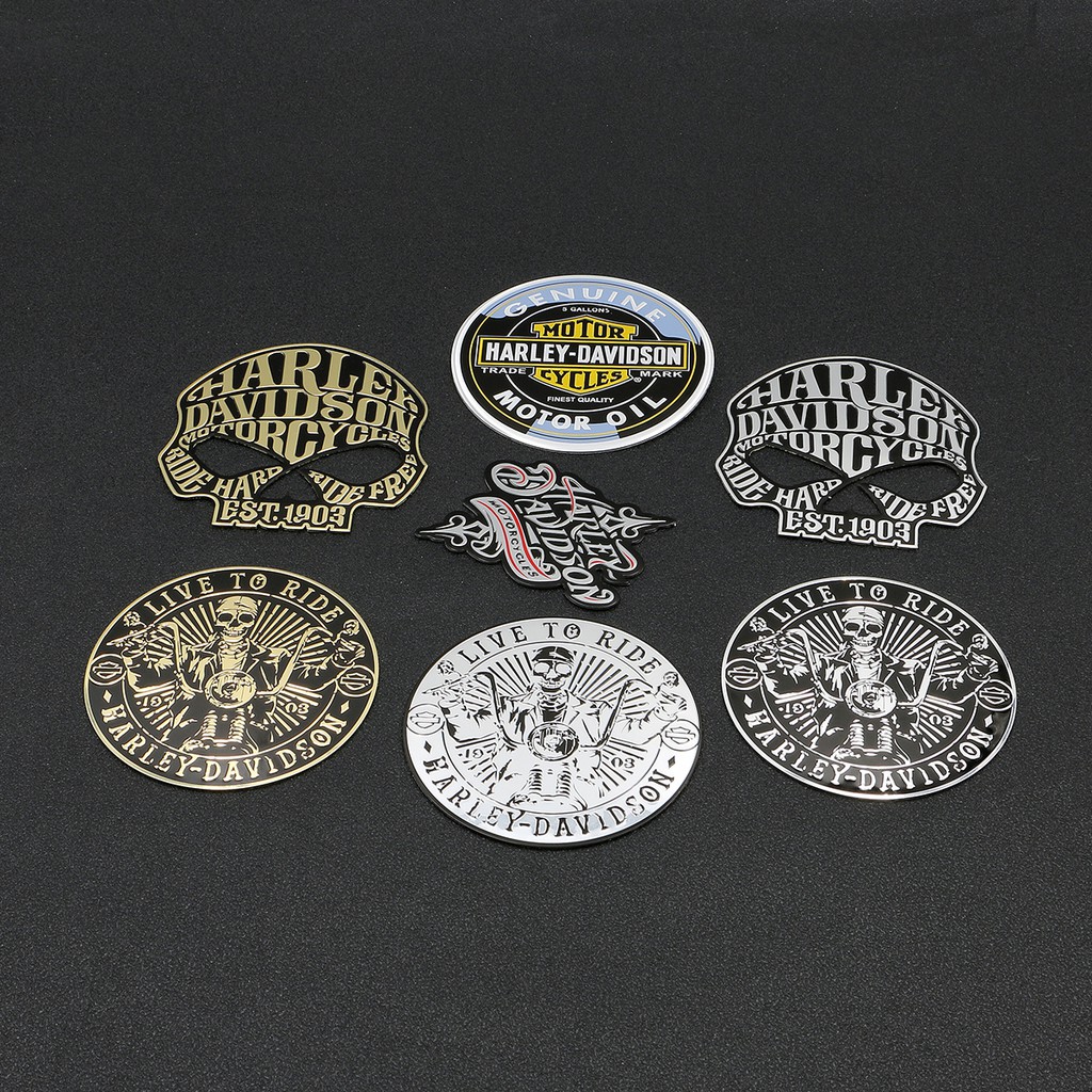 สติ๊กเกอร์โลหะรถจักรยานยนต์ Harley Emblem Decals 3M
