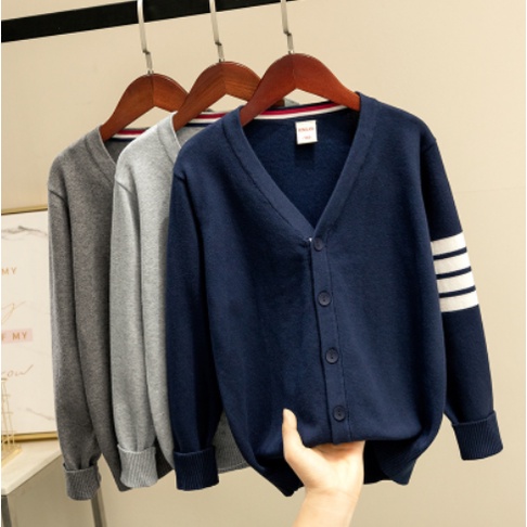 พร้อมส่ง เสื้อไหมพรมแขนยาวเด็กชาย สเวตเตอร์และคาร์ดิแกนเด็กคลุมกันหนาว