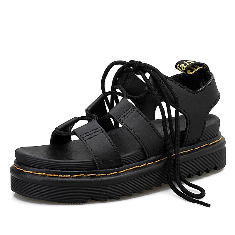 Original Dr.Martens Women's Sandals Platform Roman Sandals Gladiator Tie Rope Sandals