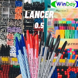 ปากกา ปากกลูกลื่น ปากกา Lancer Spiral (คละสี) สีน้ำเงิน สีแดง สีดำ