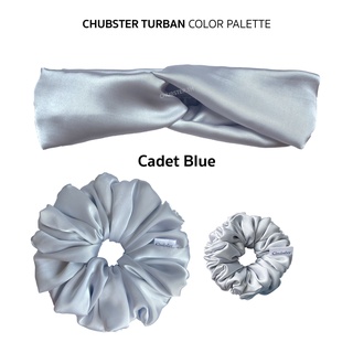 Headband ที่คาดผม ผ้าคาดผม สี Cadet Blue ผ้าซาติน คาดผมแฟชั่น สไตส์เกาหลี ผ้าโพกหัว