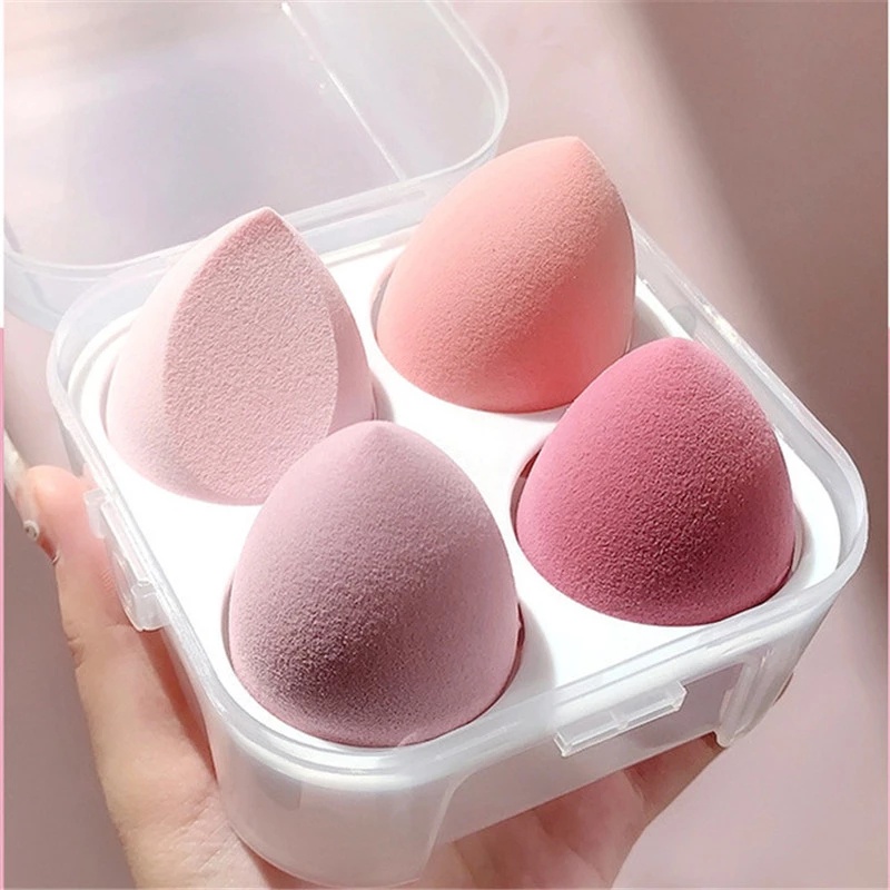 [ราคาขายส่ง] พัฟฟองน้ําแต่งหน้า 4 ชิ้น / พัฟฟองน้ําแต่งหน้า แบบแห้งและเปียก / พัฟฟองน้ําแต่งหน้า แบบเอียง เครื่องมือฟองน้ําแต่งหน้า ราคา ถูกที่สุด ดีลบีเคเค แกลเลอรีภาพที่ 4