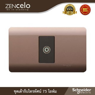 Schneider เต้ารับโทรทัศน์ 75 โอห์ม พร้อมฝาครอบ สีน้ำตาล รุ่น ZENcelo :8431STV_BZ+A8401SH_SZ สั่งซื้อได้ที่ร้าน UCANBUYS