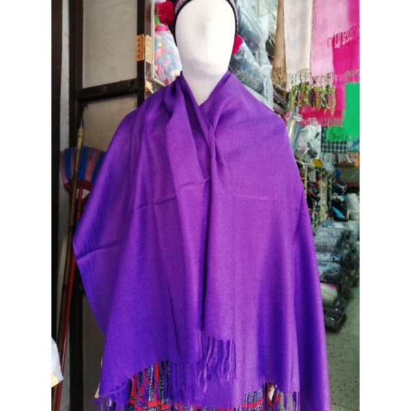 ผ้าพันคอ ผ้าคลุมไหล่ Cashmere สีล้วน