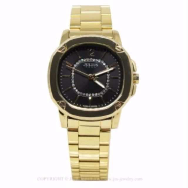 นาฬิกาข้อมือสตรีแบรนด์ Julius รุ่น JA-931 สีทองหน้าปัดดำ gold-black
