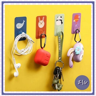 ZIGSHOP (1 ชิ้น) CM-HOOK-PVC ที่แขวนของติดผนัง ตะขอแขวนพวงกุญแจ ตะขอแขวนผนัง ลายการ์ตูน ที่แขวนเอนกประสงค์น่ารักๆ