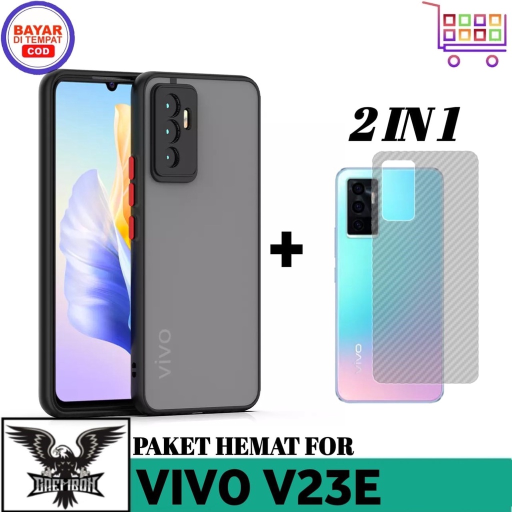 2IN1 CASE VIVO V23E SOFT CASE AERO CANDY ฟรี GARSKIN CARBON 3D