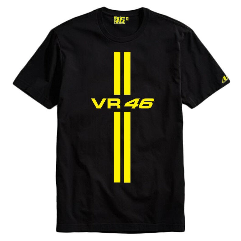 เสื้อยืดพิมพ์ลาย Valentino Rossi VR 46 สำหรับผู้ชายสีดำ