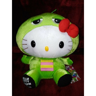 ตุ๊กตา Hello Kitty ในชุดไดโนเสาร์ Gachapin ไซส์ใหญ่ 10 นิ้ว สินค้าใหม่ค้างสต็อค ป้ายห้อย