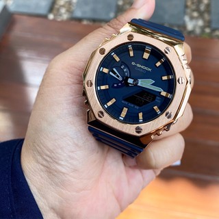 Ga-2110 Custom AP Metal Face Navy Blue Rose Goldเพิ่มความLuxury สุดๆ