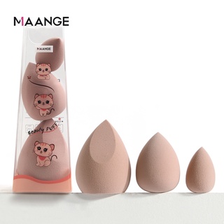 MAANGE 3 ชิ้น/กล่อง รองพื้นแต่งหน้า/ แป้งพัฟฟองน้ำความงามสำหรับครีมเหลว