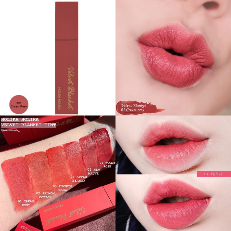 พร้อมส่ง Holika Holika Velvet Blanket Tint 3.5g 01 Cream Rosy Shopee
