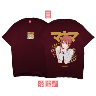 คอตต้อนคอกลมเสื้อยืด พิมพ์ลาย MAKIMA CHAINSAW MAN CONTROL DEVIL MAKIMA IS สไตล์ญี่ปุ่นS-5XL