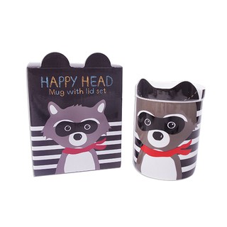 ชุดแก้ว HAPPY HEAD RICKY RACCOON MUG&amp;LID (330CC)