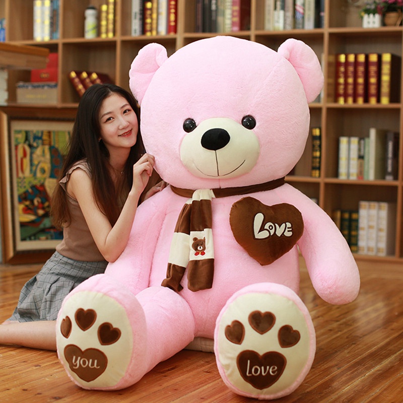 1pc 80100CM High Quality 4 Colors Teddy Bear With Scarf Stuffed Animals ...