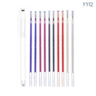 Yyq ปากกาลบความร้อน พร้อมไส้ปากกา 10 ชิ้น คละสี