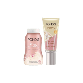 โปรโมชั่น : Ponds พอนด์ส ไฮยามิลค์ อีอี ครีม 45ก.  แป้งพอนด์ส ทรีดี 50 ก. ไฮยาผิวเนียนโกลว์เกาหลีทันที จบ ครบ ในตัวเดียว