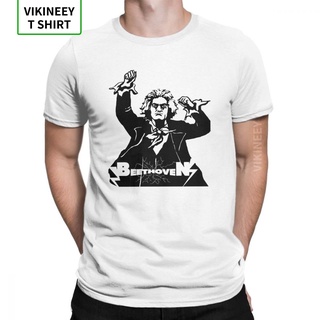 เสื้อยืดผ้าฝ้าย เสื้อยืดคอกลม ผ้าฝ้าย 100% พิมพ์ลาย Beethoven Composer สไตล์เฮฮาร็อคเฮวี่เมทัล หน้าร้อน สําหรับผู้ชาย