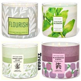 เทียนหอม 3 ไส้ Bath &amp; Body Work Blackberries &amp; basi,flourish,sweet mint julep,cactus blossm  3 Wick Candle