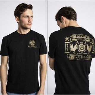 เสื้อยืด Oldskull สไตล์ไบค์เกอร์ ลายไก่ชนSize S-5XL