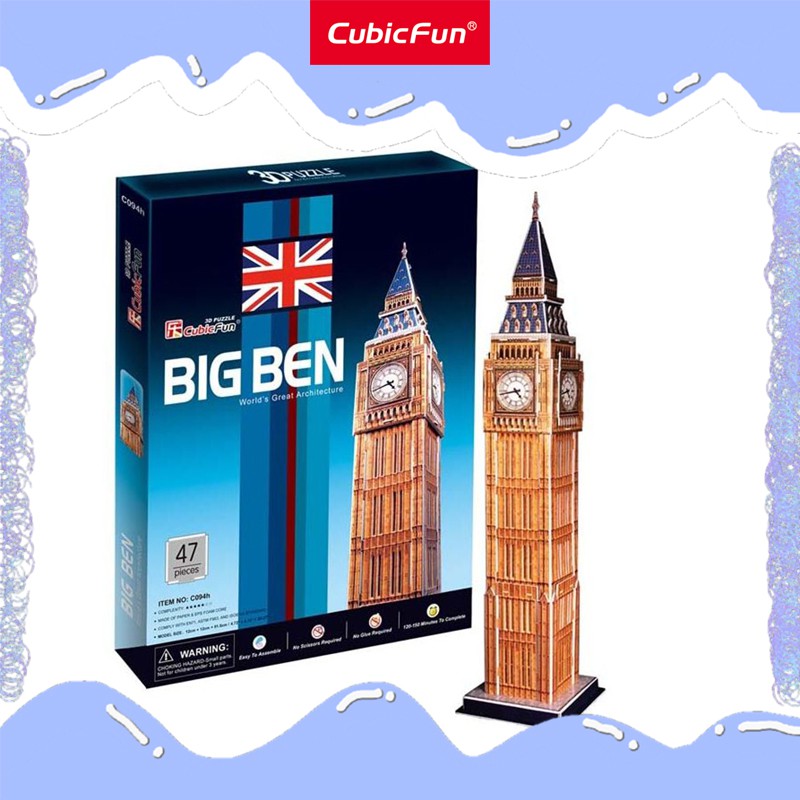 หอนาฬิกาบิกเบน Big Ben (small) แพ็คเกตเก่า จิ๊กซอว์ 3 มิติ แบรนด์ C094 Cubicfun ของแท้ 100% สินค้าพร