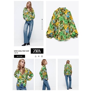 zara เสื้อเชิ้ตลายดอกผู้หญิง