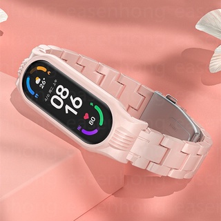 สายเรซิน  สายนาฬิกา Xiaomi Band 3 4 5สายนาฬิกา สายรัดข้อมือ ปรับได้ ผู้หญิง ผู้ชาย สายเรซิ่น สำหรับ