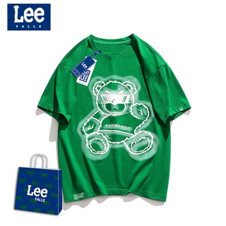 [S-5XL] เสื้อยืด พิมพ์ลายกราฟฟิคหมี LEEfalle แฟชั่นฤดูร้อน