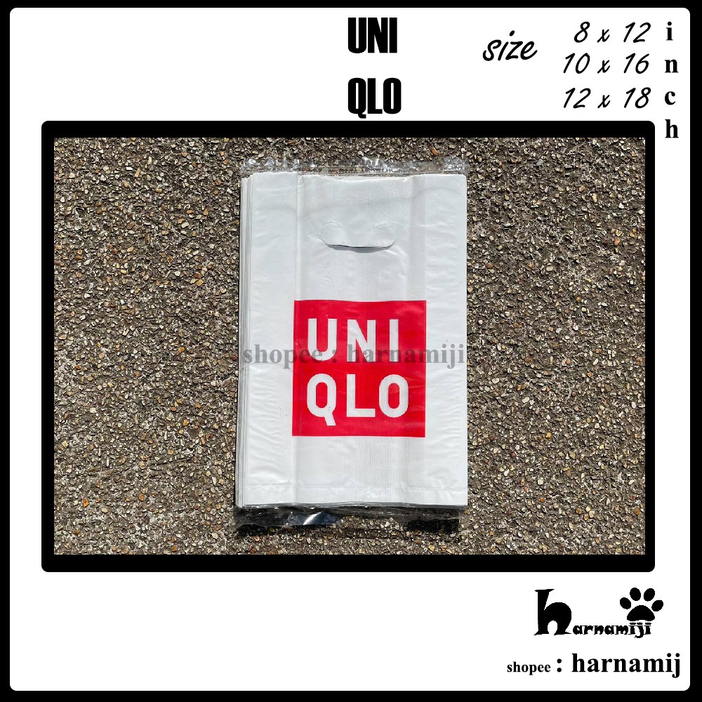 ถุงบูติก ถุงแฟชั่นลาย UNIQLO หูจับกลาง ( แพ็ค 0.75 กก. )