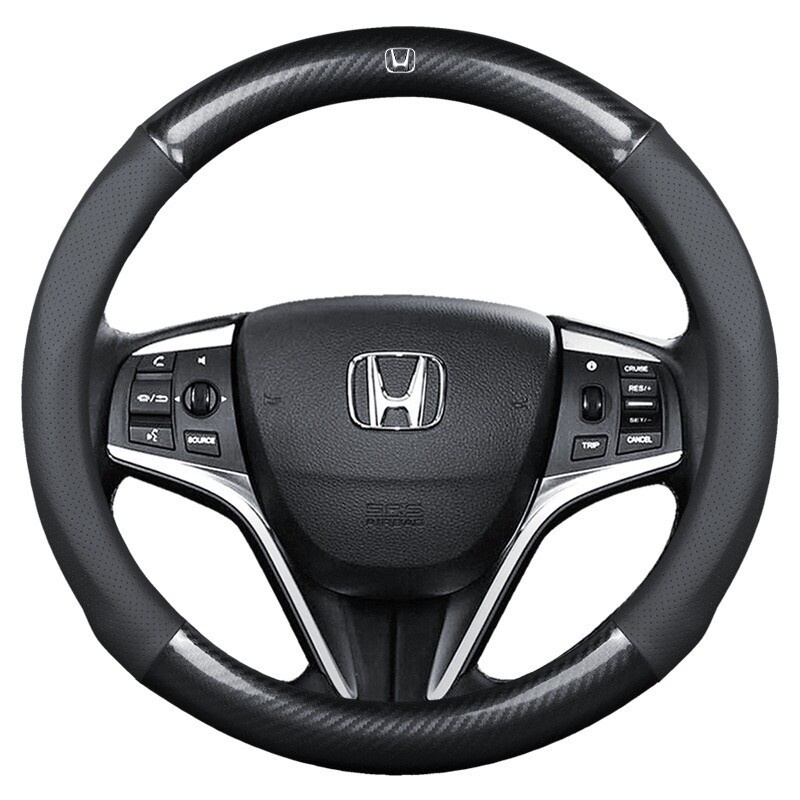 carbon fiber leather ปลอกพวงมาลัย ปลอกหุ้มพวงมาลัย หนังคาร์บอนไฟเบอร์ steering wheel cover Honda CIT