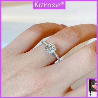 [Gra] แหวนแฟชั่น Moissanite หรูหราสําหรับสตรี