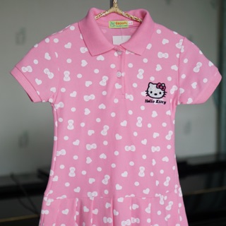 ชุดเดรสลายโบว์ hellokitty ผ้านิ่ม ใส่สบาย เหมาะกับน้อง 1-9 ขวบ