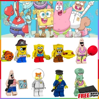 ฟิกเกอร์ SpongeBob SquarePants Snail Seastar Squirrel Security Octopus ขนาดเล็ก FL1002