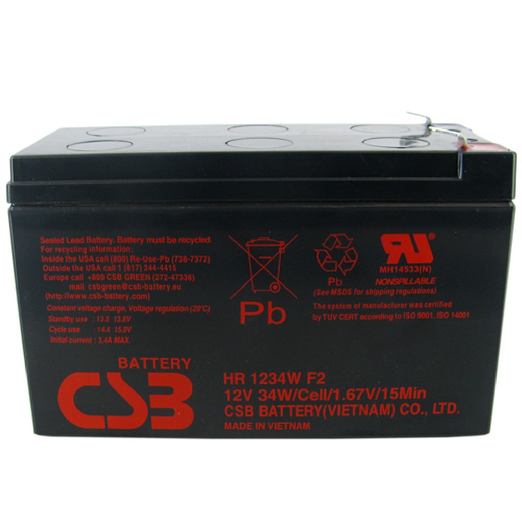 HR1234W Sealed Lead-Acid Battery 12V 9Ah ยี่ห้อ CSB (รับประกัน 1 ปี ...