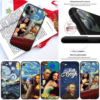 เคสโทรศัพท์มือถือ ลายศิลปะ Van Gogh Mona Lisa สําหรับ iPhone 5 5S 6 6S 7 8 11 Pro Max Plus SE XR HH26